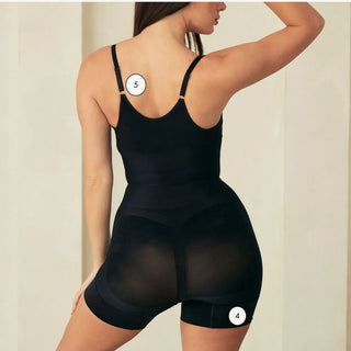 Model wearing Pinsy Shapewear Open Bust Seamless Butter Sculpt Shapewear Bodysuit