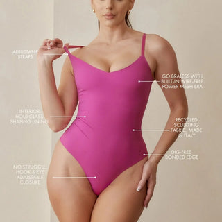 V Neck Hourglass Shapewear Bodysuit