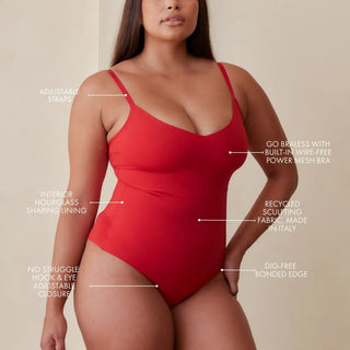 V Neck Hourglass Shapewear Bodysuit