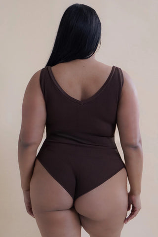 Rib Sculpt V-Neck Shapewear Bodysuit