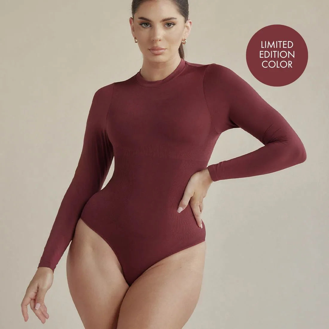 Long Sleeve Shaping Bodysuit - Cotton Seamless